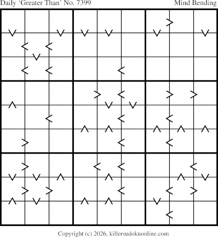 Greater Than Sudoku for  7/18/2026