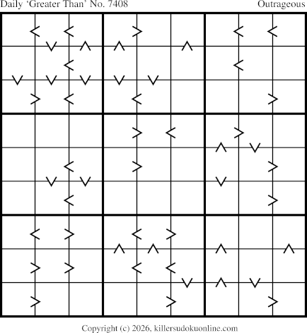 Greater Than Sudoku for  7/27/2026