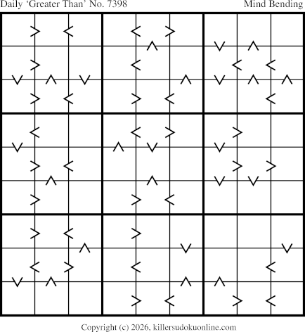Greater Than Sudoku for  7/17/2026