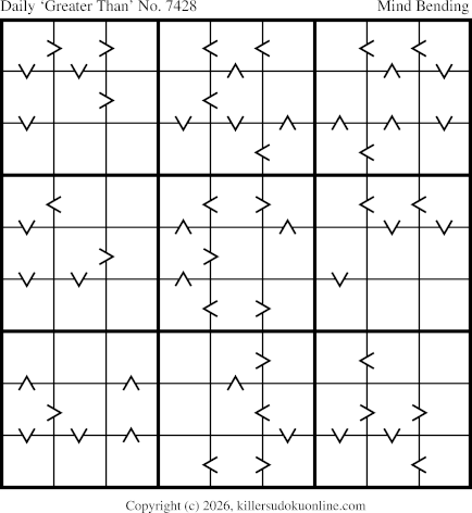 Greater Than Sudoku for  8/16/2026