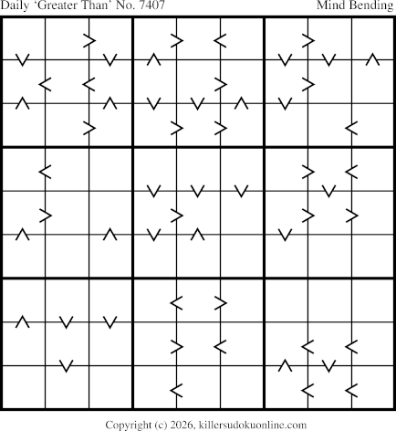 Greater Than Sudoku for  7/26/2026