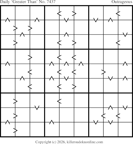 Greater Than Sudoku for  8/25/2026
