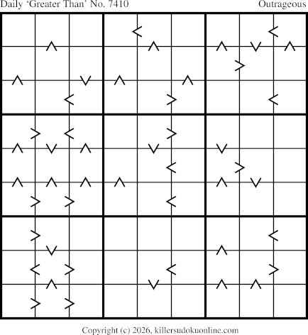 Greater Than Sudoku for  7/29/2026