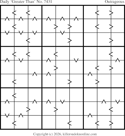 Greater Than Sudoku for  8/19/2026