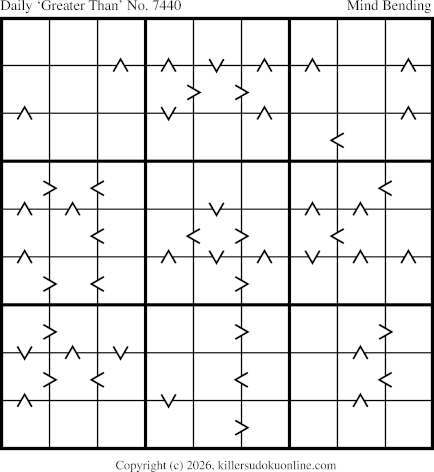Greater Than Sudoku for  8/28/2026