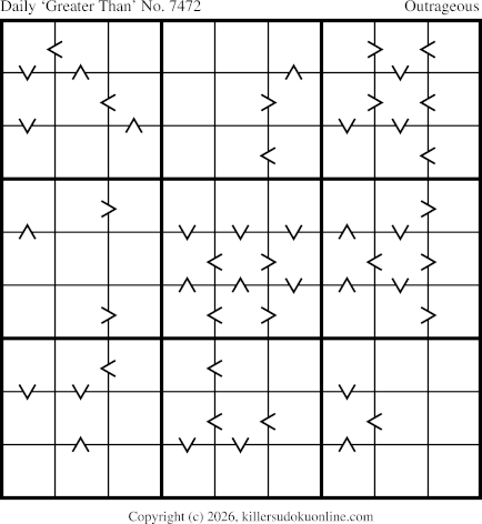 Greater Than Sudoku for  9/29/2026