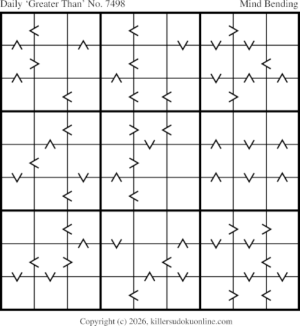 Greater Than Sudoku for  10/25/2026