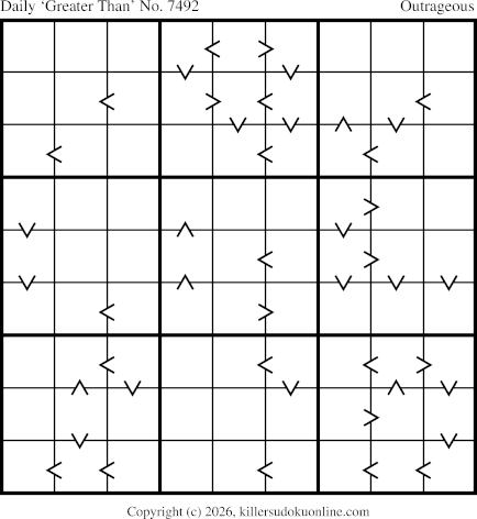 Greater Than Sudoku for  10/19/2026