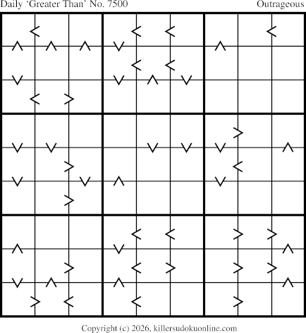 Greater Than Sudoku for  10/27/2026
