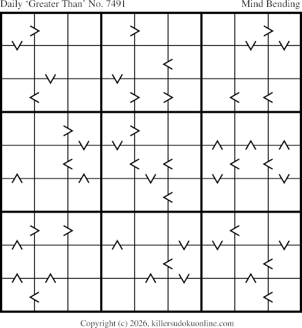Greater Than Sudoku for  10/18/2026