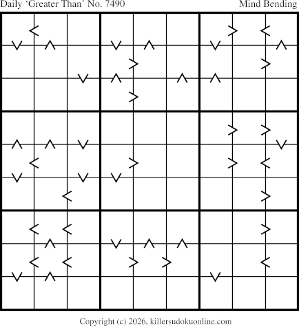 Greater Than Sudoku for  10/17/2026