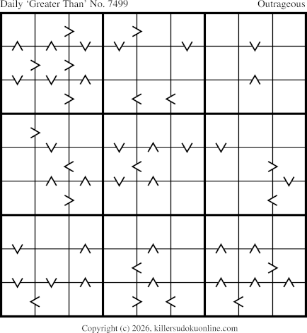 Greater Than Sudoku for  10/26/2026