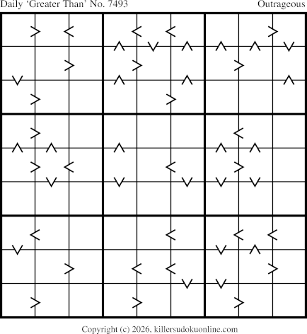 Greater Than Sudoku for  10/20/2026