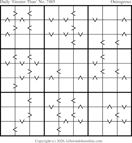 Greater Than Sudoku for  10/12/2026