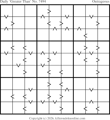 Greater Than Sudoku for  10/21/2026