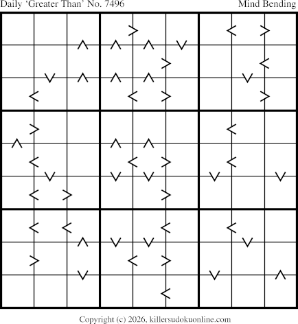 Greater Than Sudoku for  10/23/2026