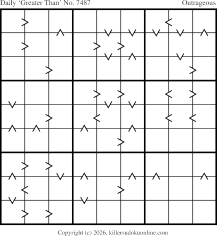 Greater Than Sudoku for  10/14/2026
