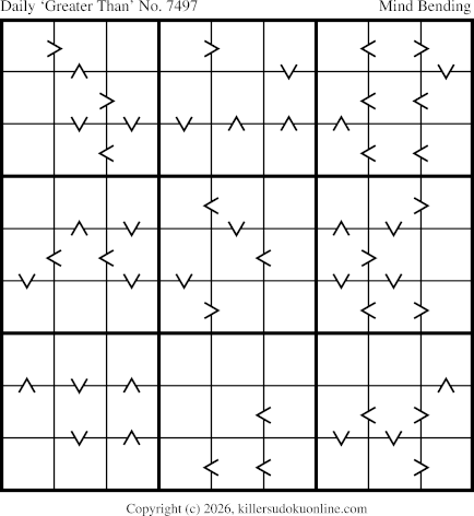 Greater Than Sudoku for  10/24/2026