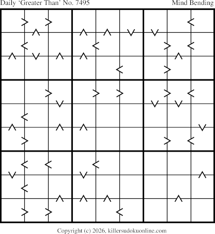 Greater Than Sudoku for  10/22/2026