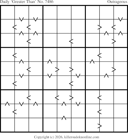 Greater Than Sudoku for  10/13/2026