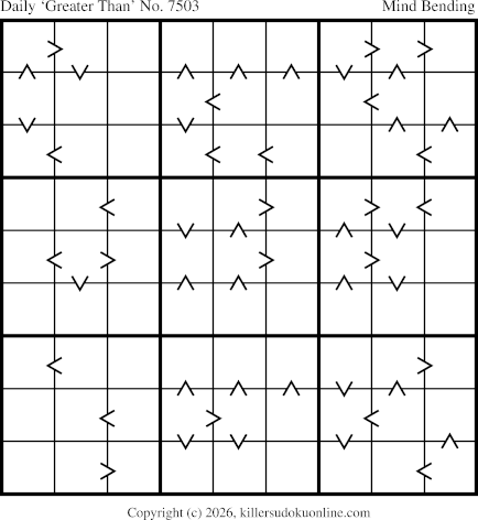 Greater Than Sudoku for  10/30/2026