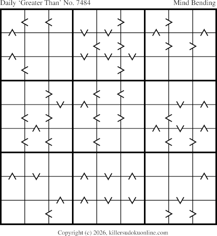 Greater Than Sudoku for  10/11/2026