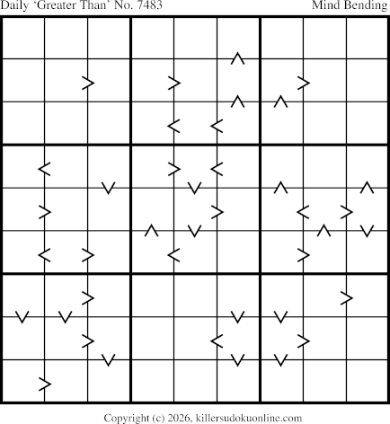 Greater Than Sudoku for  10/10/2026
