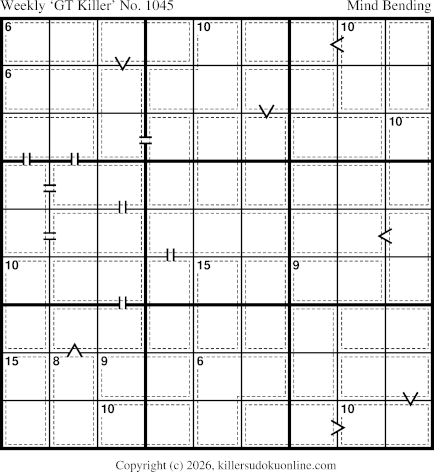 Greater Than Killer Sudoku for the week starting 4/27/2026