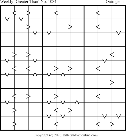 Greater Than Sudoku for the week starting 9/7/2026