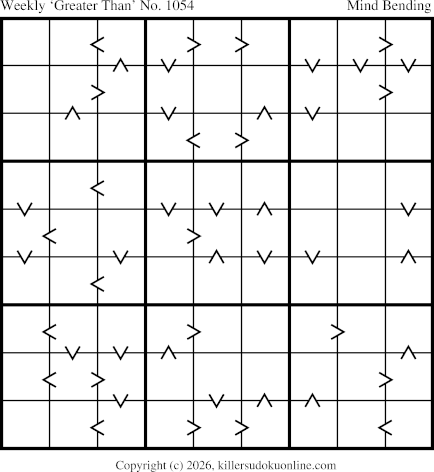 Greater Than Sudoku for the week starting 2/9/2026