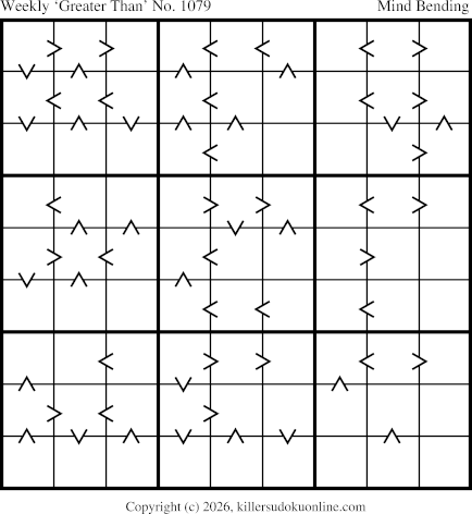 Greater Than Sudoku for the week starting 8/3/2026