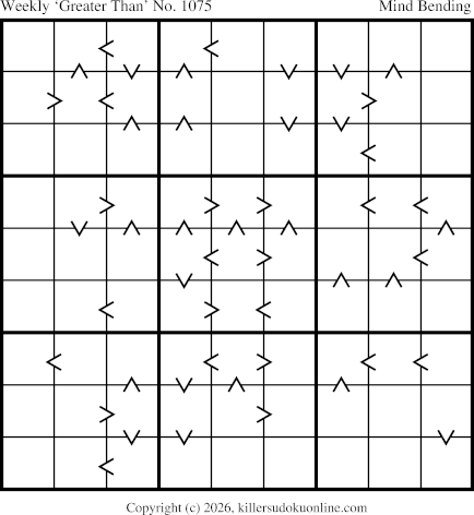 Greater Than Sudoku for the week starting 7/6/2026