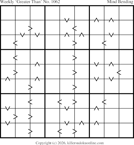 Greater Than Sudoku for the week starting 4/6/2026