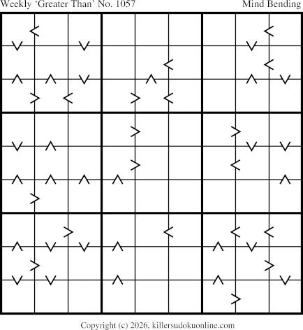Greater Than Sudoku for the week starting 3/2/2026