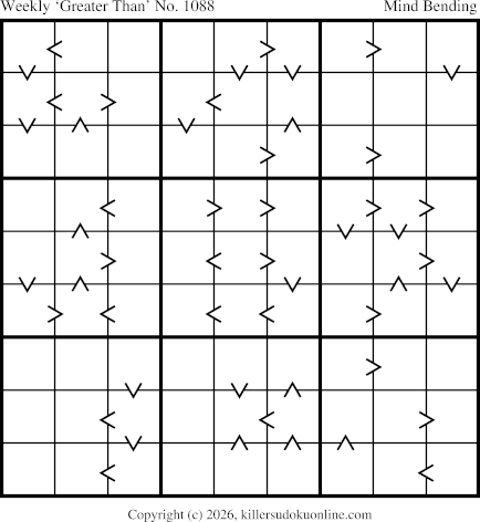 Greater Than Sudoku for the week starting 10/5/2026