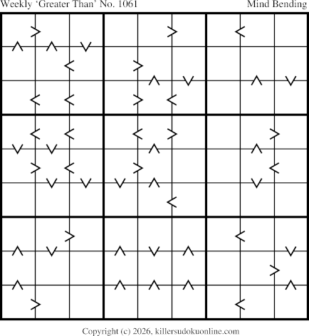 Greater Than Sudoku for the week starting 3/30/2026