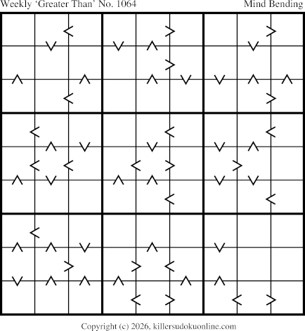 Greater Than Sudoku for the week starting 4/20/2026