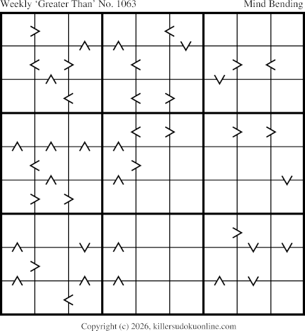 Greater Than Sudoku for the week starting 4/13/2026