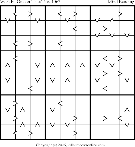 Greater Than Sudoku for the week starting 5/11/2026
