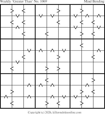 Greater Than Sudoku for the week starting 5/25/2026