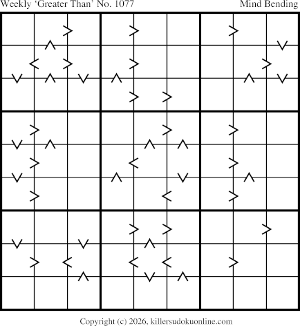 Greater Than Sudoku for the week starting 7/20/2026