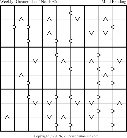 Greater Than Sudoku for the week starting 9/21/2026