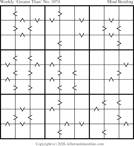 Greater Than Sudoku for the week starting 6/29/2026
