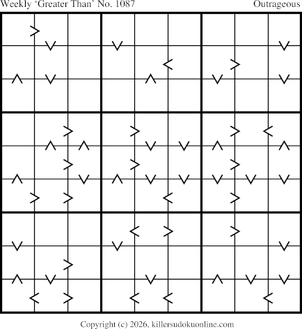 Greater Than Sudoku for the week starting 9/28/2026