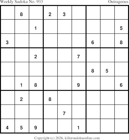 Killer Sudoku for 1/26/2026