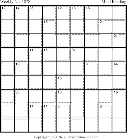 Killer Sudoku for the week starting 9/7/2026