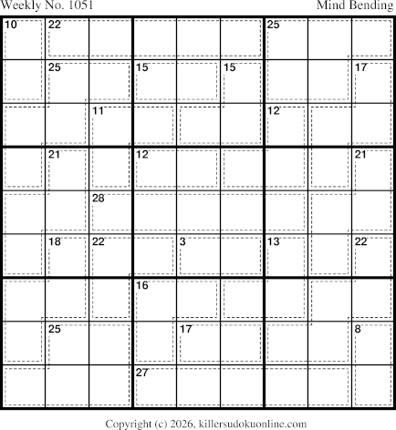 Killer Sudoku for the week starting 3/2/2026