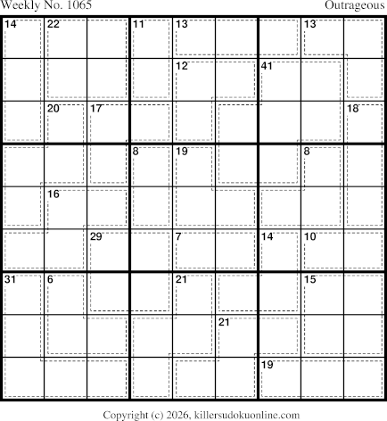 Killer Sudoku for the week starting 6/8/2026