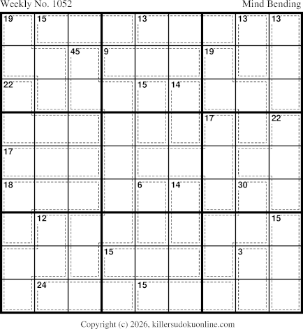 Killer Sudoku for the week starting 3/9/2026