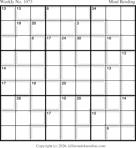 Killer Sudoku for the week starting 8/3/2026